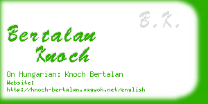 bertalan knoch business card